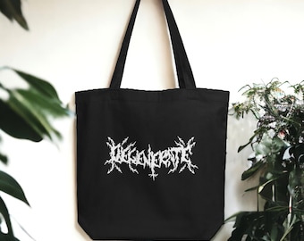 Degenerate Punk Canvas Tote Bag Metal Alt Font