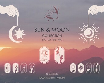 Sun And Moon Logo Etsy