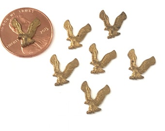 Vintage Flying Eagle Brass Stamping // Bird Stamping // Eagle Stamping Finding (25pcs)