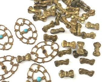 Vintage Bow Connectors // Bow Fold Over Clasp // Bow Vintage Finding