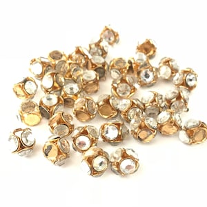 Vintage Gold Tone Swarovski Rondelle Spacer Beads (20) -AS IS