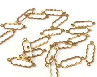 18 Vintage Mediterranean Style Gold Connectors // Connector Findings // 19mm