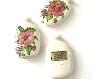 Vintage Avon Hand Painted in Brazil Perfume Bottle Bead Pendants Rare!