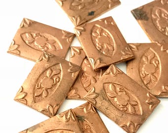 12 Vintage Victorian Inspired Copper Stampings