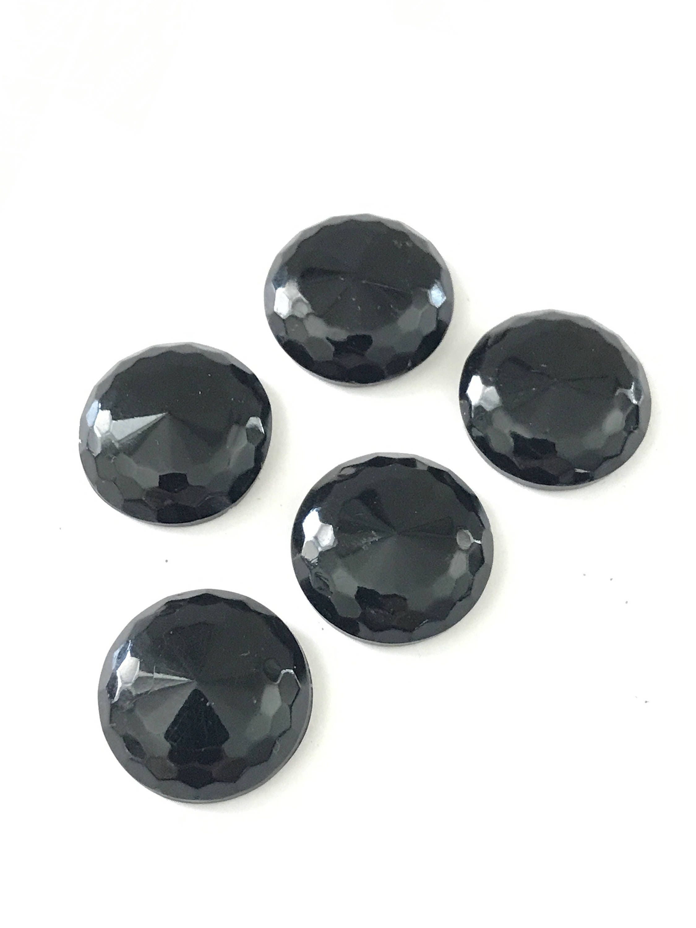 Glass Cabochons - 13mm Round - 'Jet Black' (4 Pieces) — Beadaholique