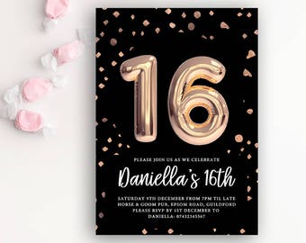 16th birthday invite etsy