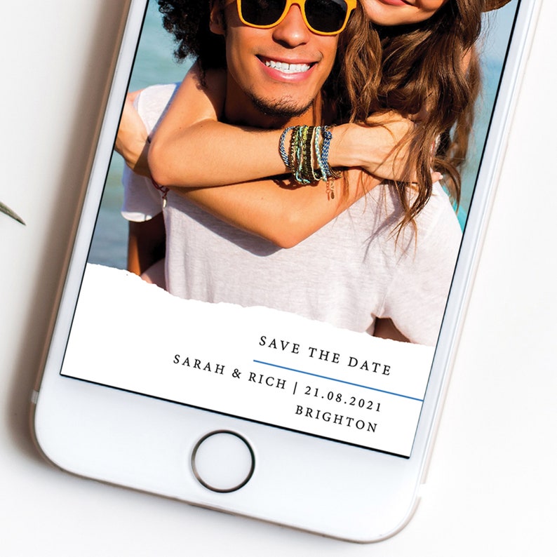 Text Message Invite Wedding Save the Date Template Save the Date Evite Photo Save the Date Modern Evite Template Instant Download