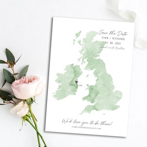 IRELAND Wedding Save the Date Template | Instant Download | Save the Date | Save Our Date | Wedding Save Date | Watercolour UK Map | Destiny