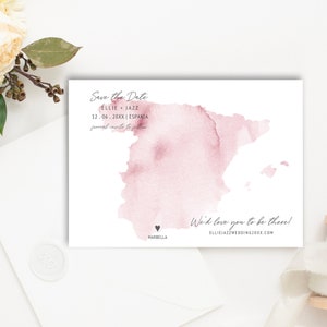 SPAIN Wedding Save the Date Template | Instant Download | Save the Date | Save Our Date | Wedding Save Date | Watercolour Map | Destiny