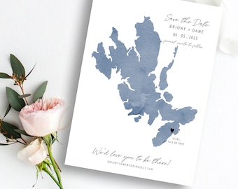 Isle of Skye Wedding Save the Date Map (Instant Download)
