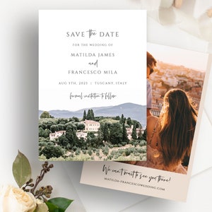 TUSCANY Wedding Save the Date Template | Instant Download | Save the Date | Save Our Date | Wedding Save Date | Watercolour | Italy Wedding