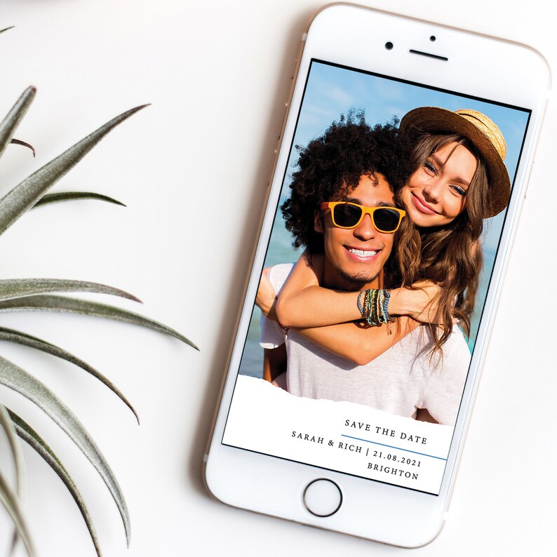 Text Message Invite Wedding Save the Date Template Save the Date Evite Photo Save the Date Modern Evite Template Instant Download