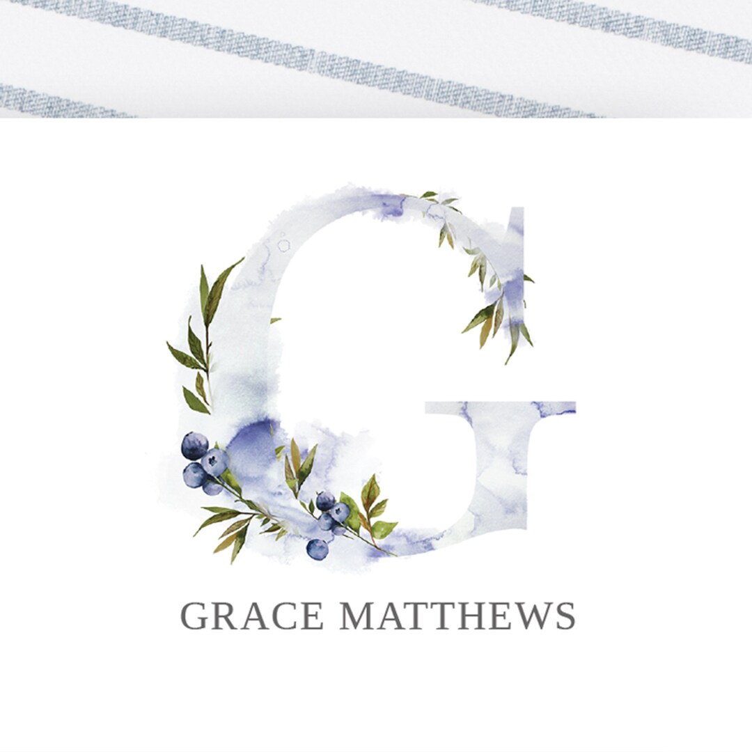 Monogram G Notecards Template Instant Download Printable - Etsy