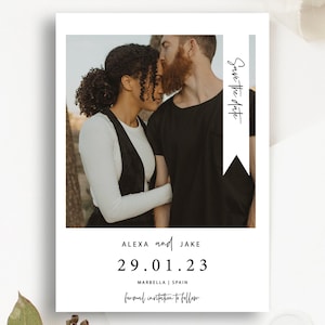 Minimalist Polaroid Save the Date Template | Instant Download | Photo Save the Date | Save Our Date | Wedding Save Date