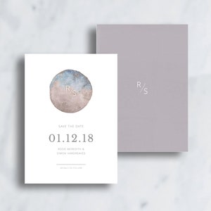 To the Moon & Back, Save the Date, Printable Invitation Template, Wedding Invitation, Starry Sky, Moon, Blue and Gold