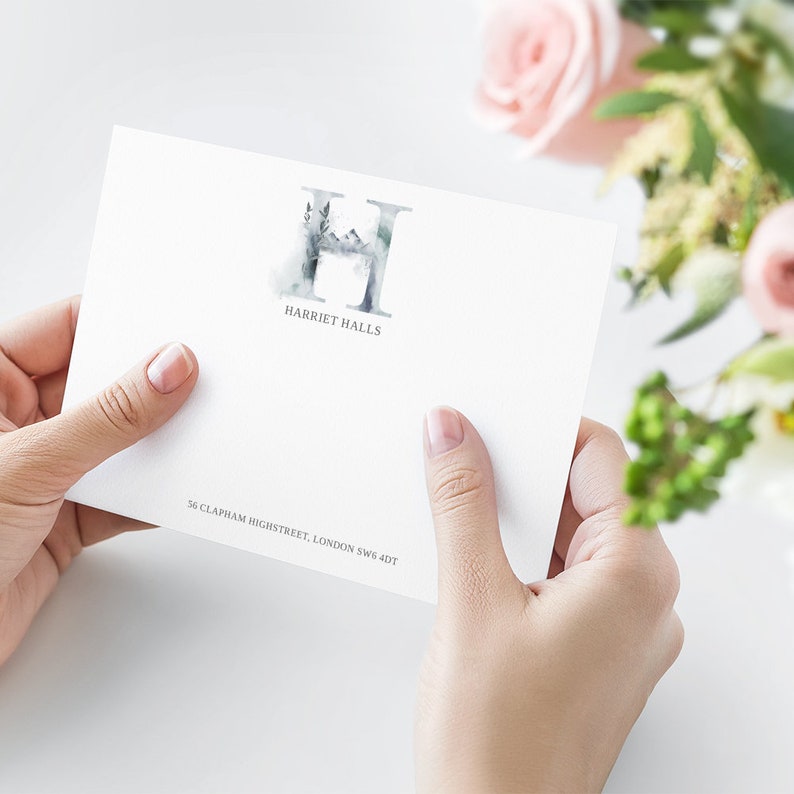 Instant Download Personalised Notes Printable Template Whimsical Monogram H