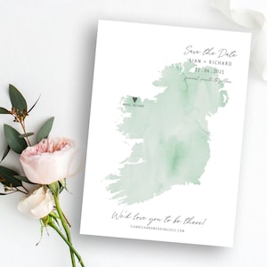 IRISH Wedding Save the Date Template | Instant Download | Save the Date | Save Our Date | Wedding Save Date | Watercolour Map | Destiny