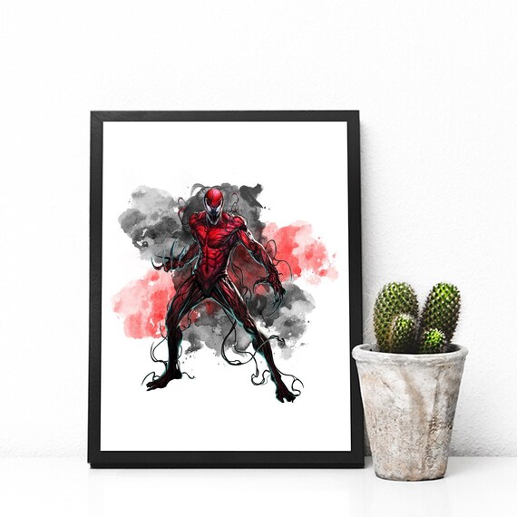 Gemetzel Poster Marvel Super Hero Wand Kunst Aquarell Etsy