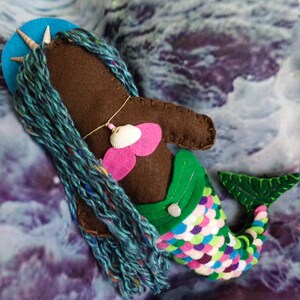 Adopt a Mermaid! / 12&#39;&#39; Handmade Mermaid Art Doll / Felt Doll / OOAK / Unique Art Doll