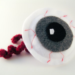 Bloody Eyeball Cat Toy / Handmade Cat Toy / With or Without Organic Catnip / Spooky Cat Toys