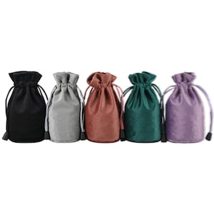 10 pcs Luxury Velvet Drawstring Bags – Custom Logo, Round Bottom Wine, Jewelry & Gift Pouches P096