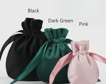 50 pcs Custom Logo Velvet Jewelry Pouch, Velvet Drawstring Bags, Wholesale Jewelry Gift Bags, Personalized Velvet Bags for Storage -P041