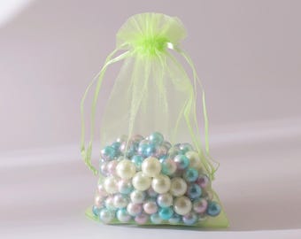 100pcs Custom Organza Drawstring Gift Bags-P132