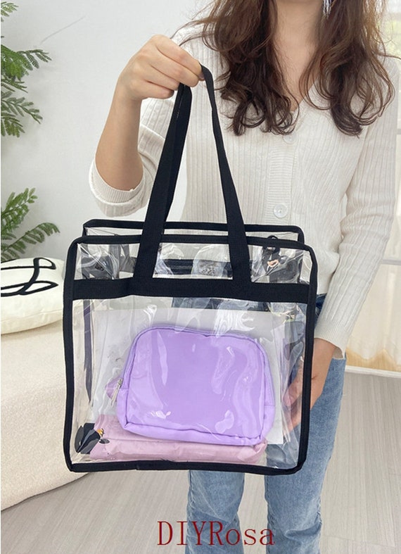 Custom Waterproof PVC Transparent Tote Bag for Beach, Sports