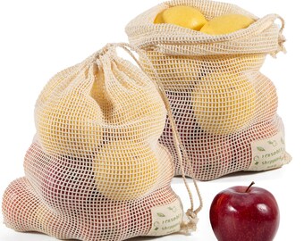 Custom Neon Cotton Mesh Produce Bags (Set of 50) – Reusable Grocery Bags P169