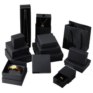 50 pcs Custom Kraft Paper Jewelry Box for Rings, Earrings, Necklaces – Specialty Paper Jewelry Storage and Packaging,P152