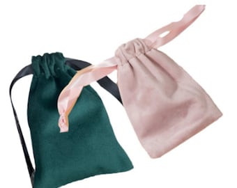 10 bolsas de terciopelo con cordón personalizadas para joyería y embalaje de regalos - P238