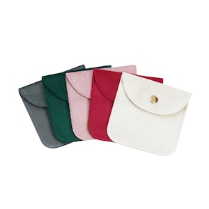 10 Pcs Custom Velvet Jewelry Pouch with Flap & Snap Button-P077