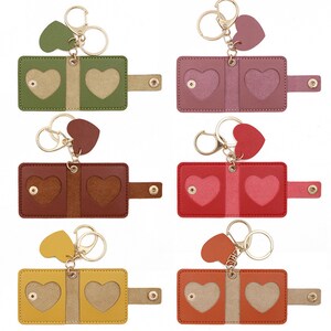 50 PCS Custom Mini Leather Photo Keychain, Personalized Picture Holder ...