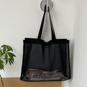 Kundengerechte trendige Netz-Einkaufstasche - Transparente Einkaufs-, Schwimm-, Yoga- & Fitnesstasche - Strandtasche mit großer Kapazität für alle Gelegenheiten -P087
