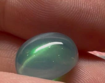 Lab Created Green Sapphire Oval Loose Stone,Polished, Modern Minimalist, G001