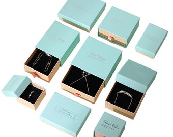 50pcs Custom High End Jewelry Paper Boxes for Boutique Packaging -P148