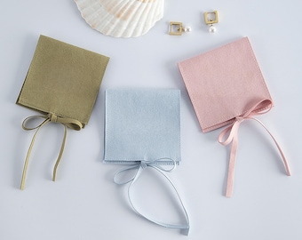 100 PCS Custom Microfiber Envelope Pouch with String for Jewelry, Small Gift, Boutique & Brand Packaging-P298