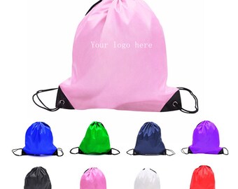 50 mochilas personalizadas de poliéster con cordón ajustable - P210
