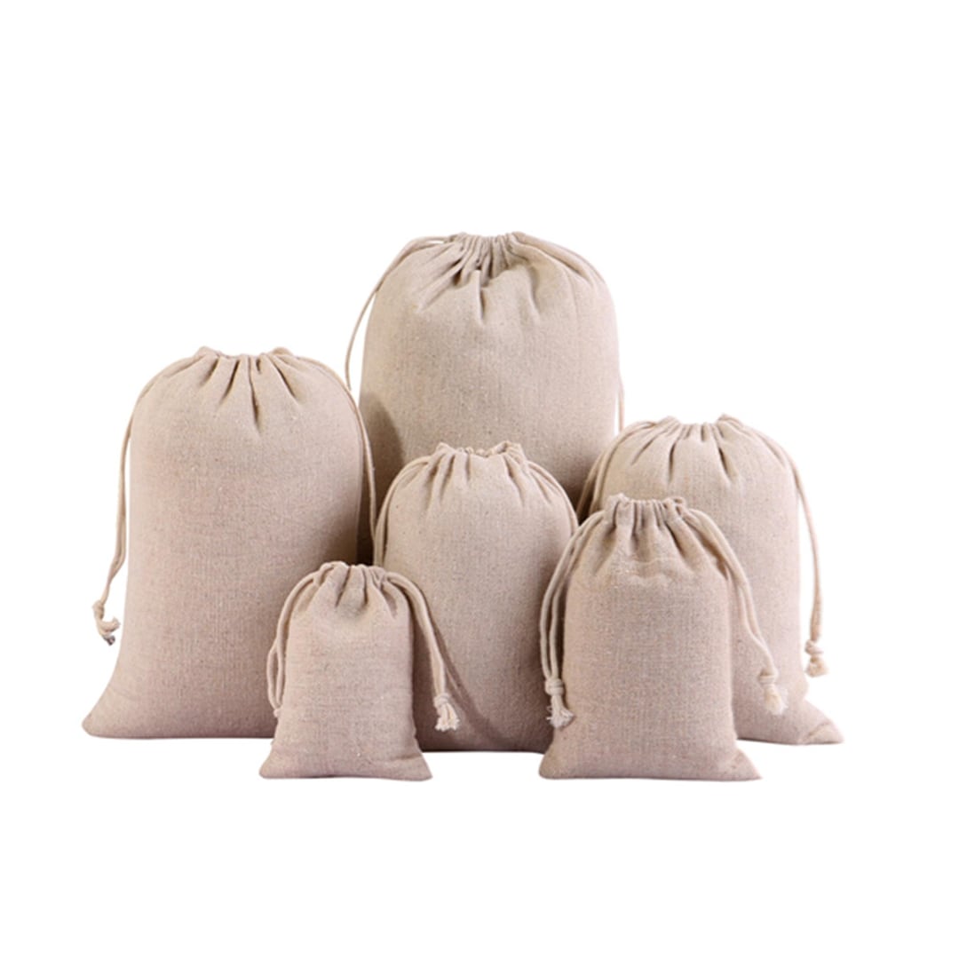 Drawstring Pounch 50 Pcs Cotton Linen Drawstring Bags Wholesale, Custom Fabric Gift ...