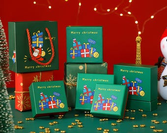 50pcs Christmas Jewelry Gift Boxes – Festive Holiday Packaging -P173