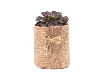 100 PCS Custom Logo Round Bottom Burlap Bags for Succulents & Eco Party Favors -P239