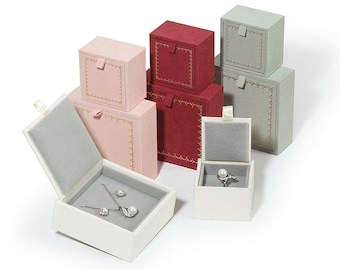 10pcs Custom Minimalist Velvet Jewelry Boxes for Boutique Packaging –P183