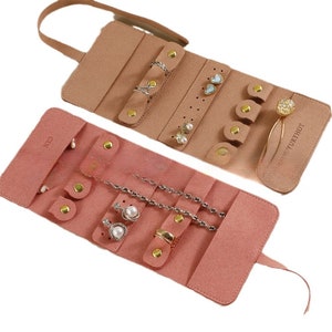 Rollo de joyería de microfibra personalizado de 10 piezas: pendiente, anillo, collar, estuche de viaje para reloj - Bolsa de almacenamiento multifuncional portátil personalizada P027