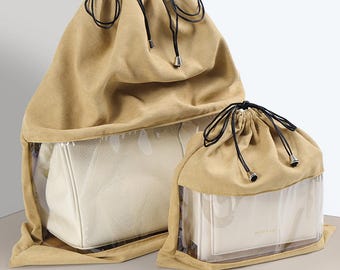 Custom Transparent Drawstring Bag Storage Bag With Clear Window for Travel Business Organizer Dust Bag for Handbag-P002XXL