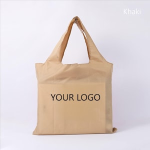 Custom Logo Waterproof Foldable Shopping Bag  Eco-Friendly Reusable Tote for Women, Grocery Bag, Portable Shoulder Bag P249