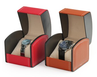 10pcs Custom Leather Single Watch Box for Travel & Gift Packaging-P175