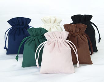 100 pcs Custom Velvet Drawstring Jewelry Bags for Ring Earrings Necklace Wedding Favors & Boutique Packaging-P297