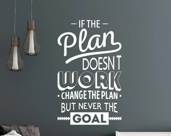 Office Wall Decor, Office Wall Art, Motivational Office Wall Decal, If the Plan doesn't Work Stickers Office Wall Art, Self-Adhesive Vinyl