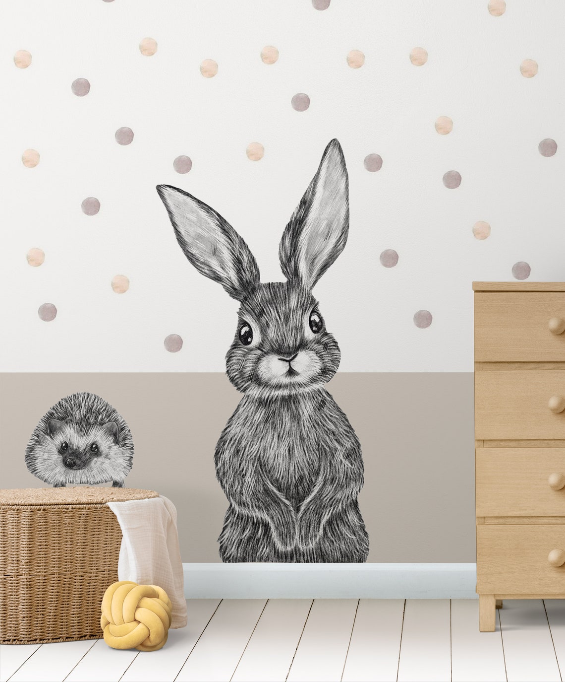 Bunny Rabbit Nursery Wall Stickers Rabbit Wall Decals Bunny Etsy