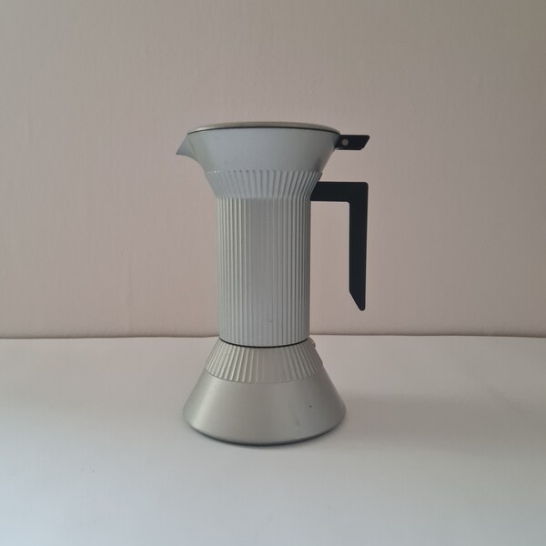 Serafino Zani Mach Matte Grey Silver Moka Pot Designed Isao Hosoe 90s